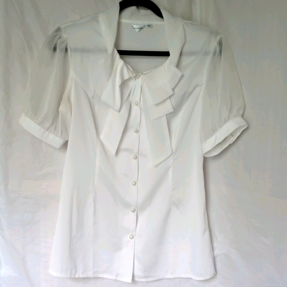 Women summer short sleeves ruffle blouse